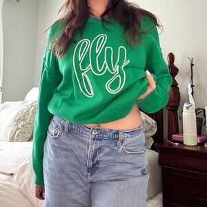 Philadelphia Eagles Kelly Green embroidered sweater
